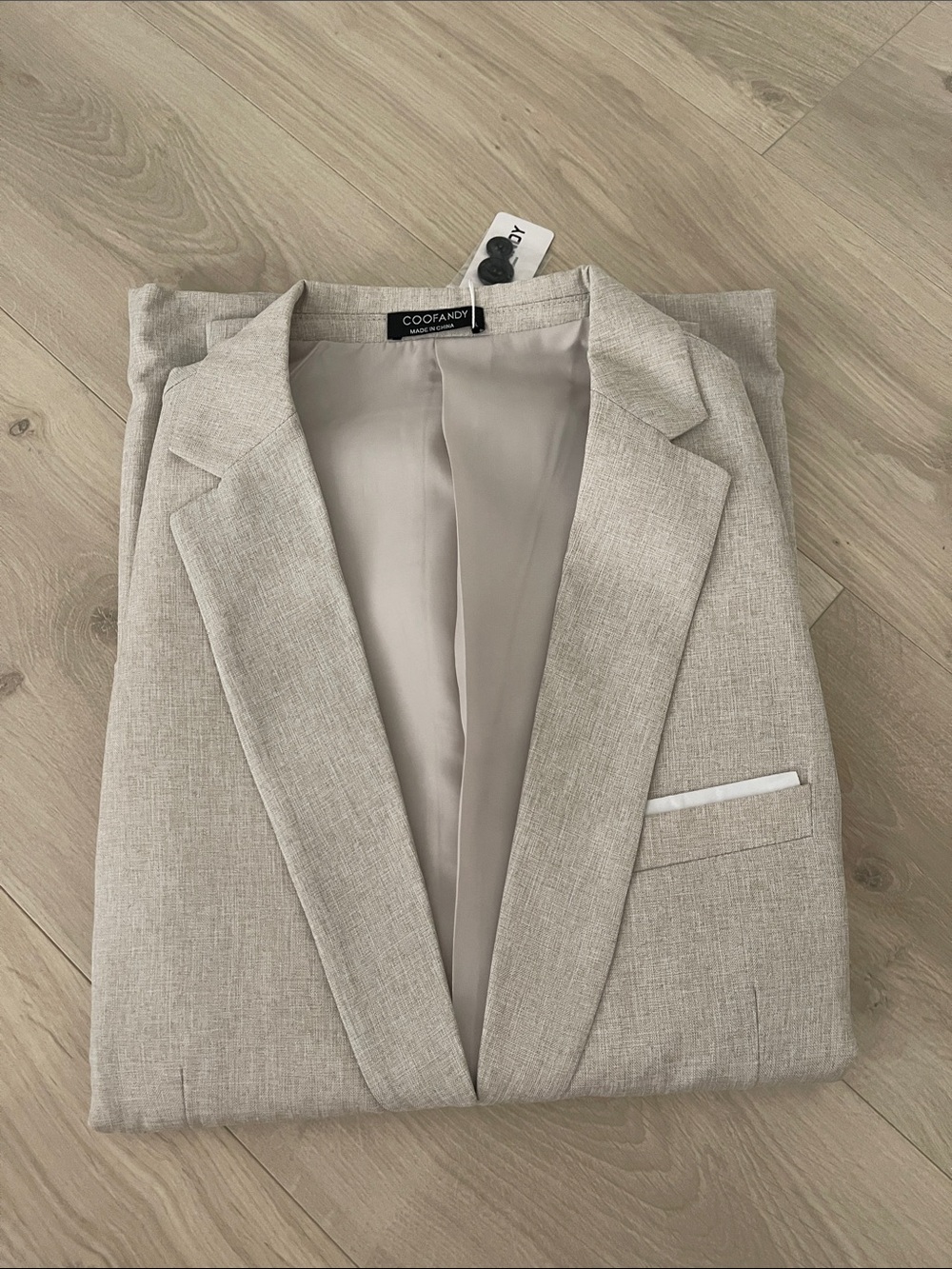 COOFANDY Men's Light Beige Tailored Blazer